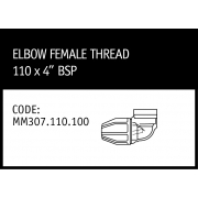 Marley Philmac Elbow Female Thread 110 x 4 BSP - MM307.110.100